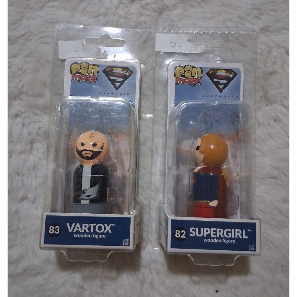 Vartox & Supergirl Wooden Figures - DC Comics Collectibles